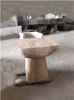 Square N Round Romano Travertine Stone Coffee Table Top