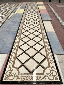 Floor Waterjet Carpet Medallions Marble Pattern Decoration
