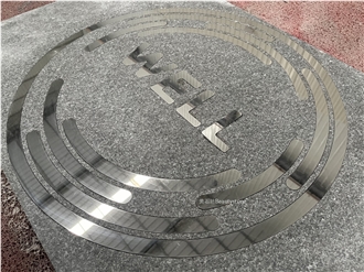 Stainless Steel Inlay Granite Medallion Waterjet Cut Pattern