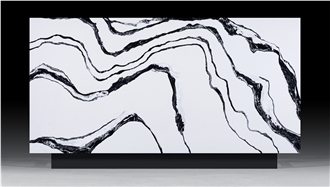 Panda White Mountain Vein Black Vein White Quartz Slabs