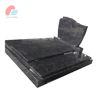 European Style Polished Bahama Blue Granite Double Monument