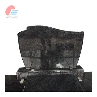 European Style Polished Bahama Blue Granite Double Monument