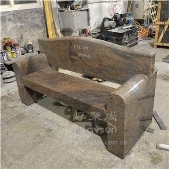 Garden Furniture Multicolor Red Granite Bench Set