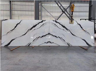 Quality-Ensuerd Panda White Nano Stone Slabs