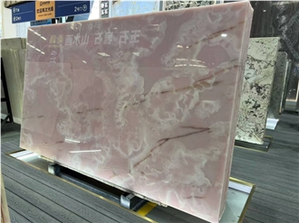 China Hot Sale Luxury Pink Onyx Slabs
