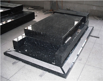 Mysterious Beautiful Blue Pearl Granite Gravestone
