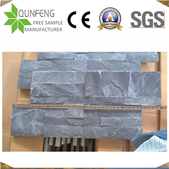 China Natural Black Split Slate Panel Wall Cladding Veneer