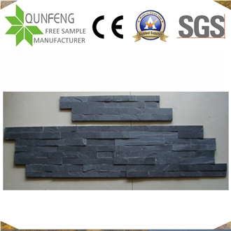 China Natural Black Split Stone Slate Z Wall Cladding Veneer