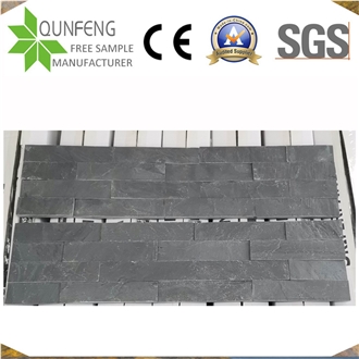 China Natural Split Cheap Black Slate Wall Cladding Panels