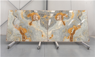 Onyx Ocean Blue Slabs, 2 Cm, Bookmatched