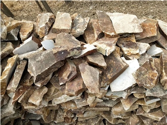 Rust Slate Landscaping Stone Wall, Flagstone Walling