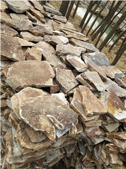 Rust Slate Landscaping Stone Wall, Flagstone Walling