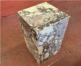 Calacatta Viola Marble Plinth Stand Side Table Home Design