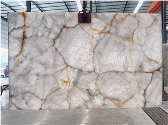 Translucent Brazil Cristallo White Quartzite Slabs