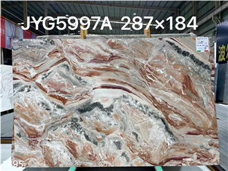 Arabescato Orobico Rosso Marble Slabs Marmo Orobico Red