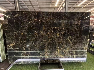 China Montmartre Marble Slabs Nero Portoro Black Stone Tile