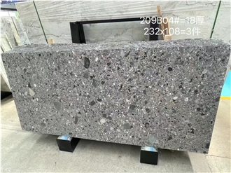 Gray Conglomerate Slabs Hotel Wall Decoration Tile