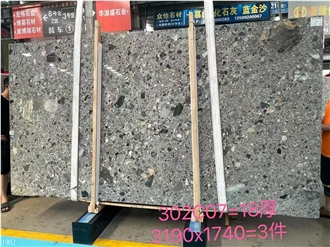 Gray Conglomerate Slabs Hotel Wall Decoration Tile