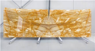 Polished Giallo Siena Marble Slabs
