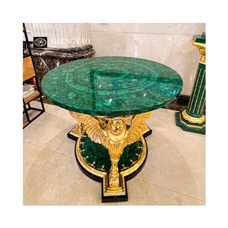 Luxury Green Gemstone Table Malachite Custom Furniture