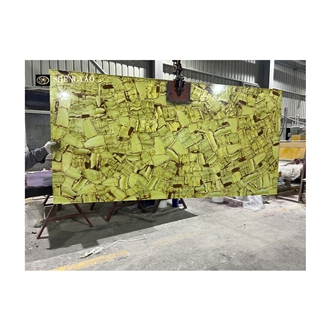 Natural  Backlit Yellow Jade Semiprecious Stone Slabs