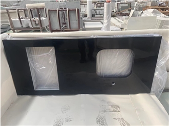 Artificial Black Quartz Solid Surface Kitchen Countertops