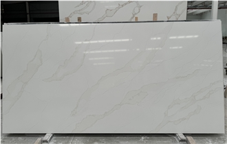 Hot Sale Bookmatched Calacatta Quartz Slabs