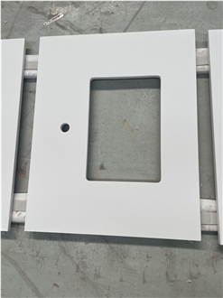 Pure White Quartz Bathroom Vanity Tops