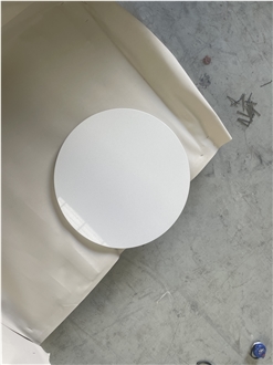 Pure White Quartz Solid Surface Table Tops