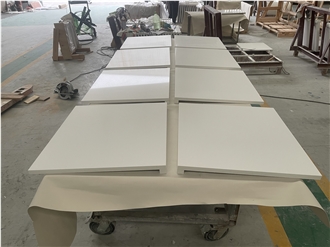Pure White Quartz Solid Surface Table Tops