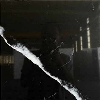 Quartz Surfaces Black Veins Calacatta Slabs Quartz Tiles