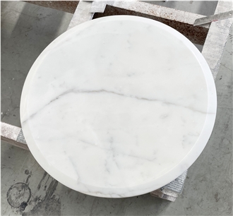Calacatta Marble Round Cafe Table Tops
