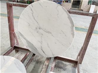 Calacatta Marble Round Cafe Table Tops