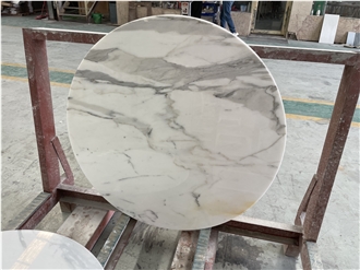 Calacatta White Marble Round Table Top