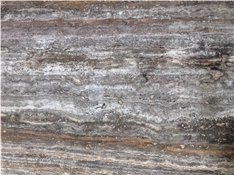Grey Base Polished  Silver Travertine Slabs Tiles