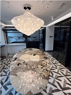 Custom Design Luxury Granite Patagonia Dining Table For Home