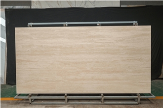 1600X3200x12 Mm Yellow Travertine Texture Sintered Stone Slabs
