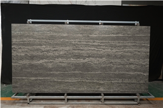 1600X3200x12mm Silver Travertine Texture Porcelain Slabs
