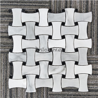 Stone Mosaic Basketweave Marble Wall & Floor Mosaic Tiles