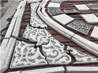 Carrara White Carrara Grey Marble Wall Relief