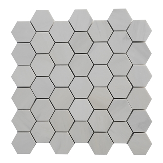 Ritz White Hexagon Mosaic Tiles
