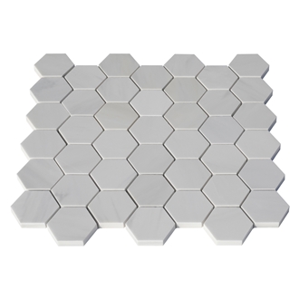 Ritz White Hexagon Mosaic Tiles