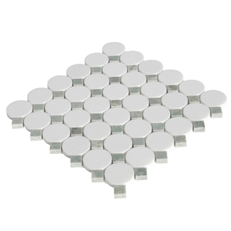 Thassos White Marble Circular Mosaic Pattern Tiles
