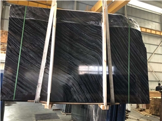 Antique Wood Grain Black Zebra Marble Slabs