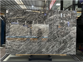 Black Ice Flower Marble Polished Slabs  Tiles