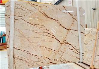 Sofitel Gold Marble Bookmatched Slabs Tiles