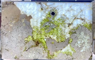 Backlit Brazil White Exotic Stone Alpinus Granite Slabs