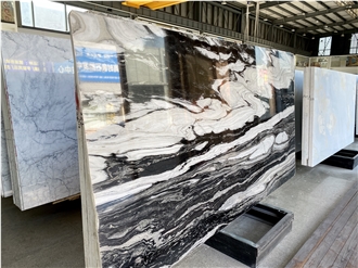 Panda White Marble Slabs For Interior Decoration