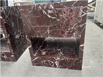 Rosso Levanto Red Marble Side Table