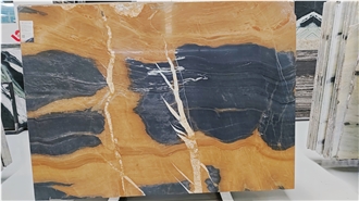 Golden Black Quartzite Slabs Polished Surface 20MM